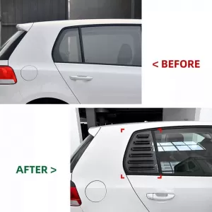 Rear Quarter Glass Cover suitable for VW Golf VI (6) 08-11 Black Color 2 Pieces-image-6318019