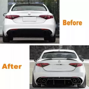Trunk Spoiler suitable for Alfa Romeo Giulia 2018+ Quadrifoglio Look V2 Gloss Black From Abs Plastic-image-6318028