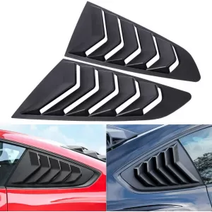 Rear Quarter Glass Cover suitable for Ford Mustang MK6 2015+ Black Color 2 Pieces-image-6318030