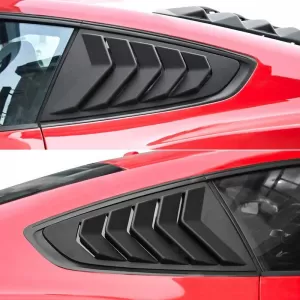 Rear Quarter Glass Cover suitable for Ford Mustang MK6 2015+ Black Color 2 Pieces-image-6318031