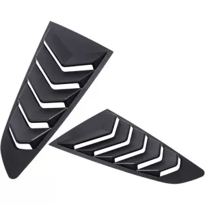 Rear Quarter Glass Cover suitable for Ford Mustang MK6 2015+ Black Color 2 Pieces-image-6318032