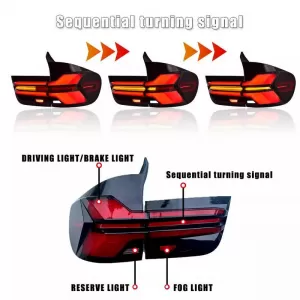 Taillights Set suitable for BMW X5 E70 07-13 LED Bar Upgrade to G05 LCI Look Smoke-image-6318169