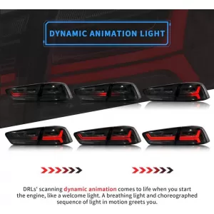 Tailights Set Suitable for Mitsubishi Lancer X 08-17 Led Bar Smoke VLAND-image-6318175