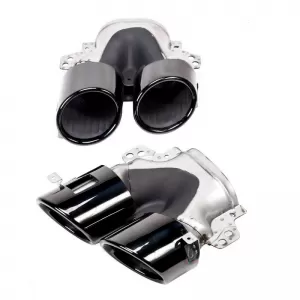 Exhaust Pipes suitable for Mercedes-Benz A-Class (W177), CLA (C118), GLA (H247), GLB (X247) Piano Black (2 Double)