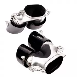 Exhaust Pipes suitable for Mercedes-Benz A-Class (W177), CLA (C118), GLA (H247), GLB (X247) Piano Black (2 Double)