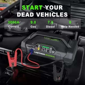 Car Booster, Powerbank, Compressor 150PSI, Led Light 4 in 1 Lokithor JA3000 Pro 12 Volt 3000A-image-6318527
