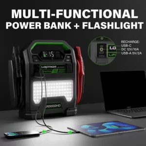 Car Booster, Powerbank, Led Light 3 in 1 Lokithor J10000HD 12 Volt 10000A / 24V 5000A-image-6318536