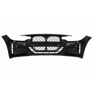 Front Bumper suitable for BMW 3 F30/F31 11-19 G20 / G80 M Look Black/ Chrome-image-6318905
