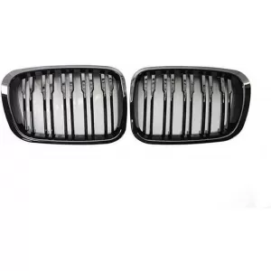 Front Grilles suitable for BMW 3 E46 99-01 Sedan/Touring/Compact M4 Look With Double Grille Glossy Black 2 Pcs-image-6319009