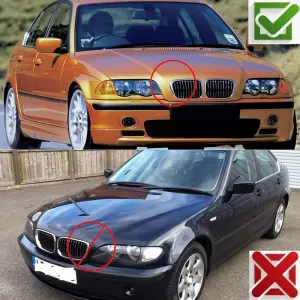 Front Grilles suitable for BMW 3 E46 99-01 Sedan/Touring/Compact M4 Look With Double Grille Glossy Black 2 Pcs-image-6319010