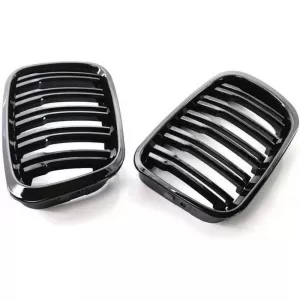 Front Grilles suitable for BMW 3 E46 99-01 Sedan/Touring/Compact M4 Look With Double Grille Glossy Black 2 Pcs-image-6319011