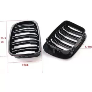 Front Grilles suitable for BMW 3 E46 99-01 Sedan/Touring/Compact M4 Look With Double Grille Glossy Black 2 Pcs-image-6319012