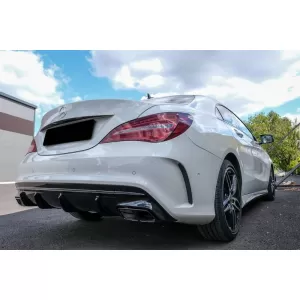 Rear Bumper Diffuser suitable for Mercedes-Benz CLA C117 13-16 A Design 45 Look suitable for A Design Sport Line Version Bumpers Piano Black-image-6319233
