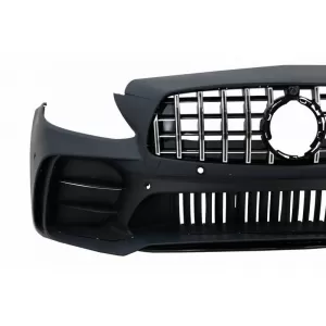 Front Bumper suitable for Mercedes-Benz C-Class C205/W205 14-21 GTR Look (Black Mamba) with Black/Chrome Grille (Black Mamba)-image-6319248