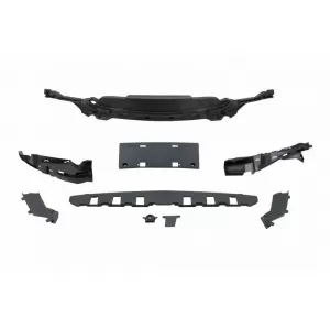 Front Bumper suitable for Mercedes-Benz C-Class C205/W205 14-21 GTR Look (Black Mamba) with Black/Chrome Grille (Black Mamba)-image-6319250