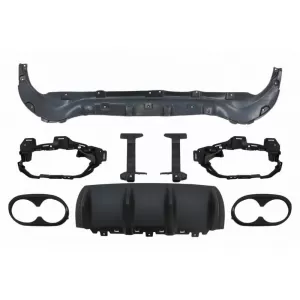 Rear Bumper Diffuser suitable for Mercedes-Benz GLB (X247) 2019+ A Design GLB45 Look suitable for A Design Line Bumpers Piano Black