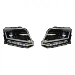 Headlights Set suitable for VW Amarok 2010+ DRL Full LED Halogen Version Black LEDHL107-BK RHD Right Hand Drive Osram Ledriving-image-6319465