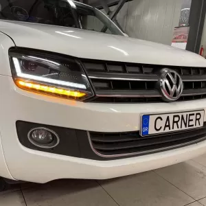 Headlights Set suitable for VW Amarok 2010+ DRL Full LED Halogen Version Black LEDHL107-BK RHD Right Hand Drive Osram Ledriving-image-6319467