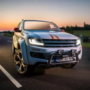 Headlights Set suitable for VW Amarok 2010+ DRL Full LED Halogen Version Black LEDHL107-BK RHD Right Hand Drive Osram Ledriving-image-6319471