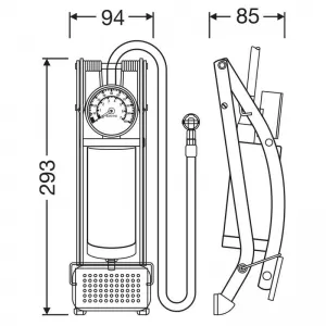 Foot Pump Single Suitable for Pressure Gauge 7Bar 100psi Osram OFP10ESN