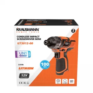 Impact Screwdriver Mini 12V + 2 Batteries 2.0Ah With Bag Krausmann U73012-22S-image-6319705
