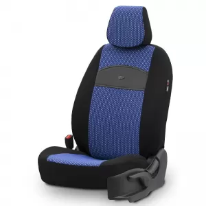 Seat Covers Otom Smart Design Universal Cotton / Leather Front / Rear Set 11 Pieces Black / Blue SLTSMT104-NZ-image-6320119