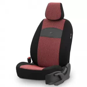 Seat Covers Otom Smart Design Universal Cotton / Leather Front / Rear Set 11 Pieces Black / Red SLTSMT103-NZ-image-6320139