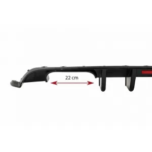 Rear Bumper Diffuser suitable for VW Golf VII (7.5) 17-20 Facelift R-Look Glossy Black With Led Stop Light-image-6320189