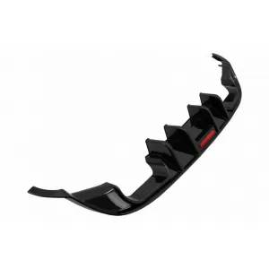 Rear Bumper Diffuser suitable for VW Golf VII (7.5) 17-20 Facelift R-Look Glossy Black With Led Stop Light-image-6320190