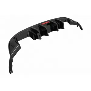 Rear Bumper Diffuser suitable for VW Golf VII (7.5) 17-20 Facelift R-Look Glossy Black With Led Stop Light-image-6320192