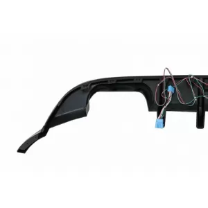 Rear Bumper Diffuser suitable for VW Golf VII (7.5) 17-20 Facelift R-Look Glossy Black With Led Stop Light-image-6320194