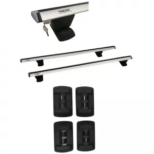 Roof Bars Aluminum Aerodynamic Rackit 120cm Universal Fix-Point Set With Fixing Kit Silver 2 Pieces-image-6320450