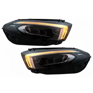 Headlights Set Suitable for Mercedes-Benz A-Class W177 / V177 2018-2022 Halogen Upgrade To Full Led DRL With Motor Carner-image-6320623