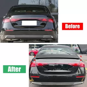 Trunk Spoiler suitable for Mercedes-Benz E-Class W214 2024+ A Design E63S V2 Look ABS Plastic Piano Black-image-6320700
