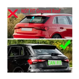 Roof Spoiler suitable for Audi A3 8Y Sportsback 2020+ S3 Look Gloss Black From Abs Plastic-image-6320724