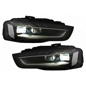 Headlights Set Suitable for Audi A4 B8.5 Facelift (2012-2015) Black A4 B9.5 Design OEM Xenon Upgrade to Full LED & Dynamic LED Signal Carner-image-6320813