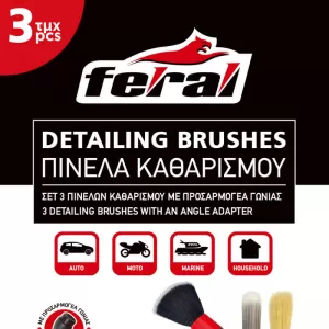 Detailing Brush Red Detailing Pro Feral Set 3 Pcs-image-6320849