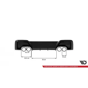 Rear Bumper Diffuser suitable for BMW 1 F20 11-15 M135i Bumper Glossy Black with 2 Left & Right Double Exhaust Outlets from ABS Plastic Maxton Design 1pc