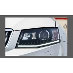Headlights Set Suitable for Skoda Octavia mk3 2014-2017 DRL Black Carner-image-6320998