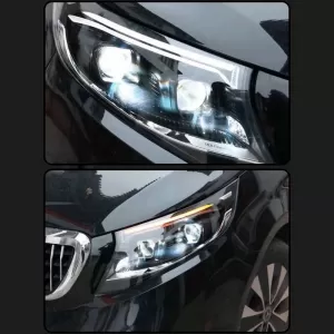 Headlights Set Suitable for Mercedes-Benz Vito W447 14-24 W448 2025 Look DRL Led Tube Black Carner-image-6321174