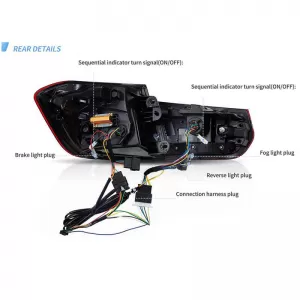 Tailights Set suitable for Bmw 3 F30 11-18 Sedan CSL M3 F80 / Laser Look Red/Crystal Vland-image-6321308
