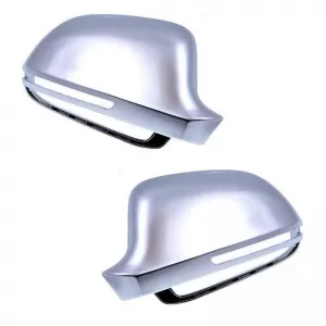Mirror Covers suitable for Audi A3 8P 08-10, A4 B8 08-11, A5 8T 07-11, A6 C6 4F 09-11, A8 D3, Q3 8U, Brushed Aluminum 2 Pieces-image-6321927
