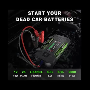 Car Booster, Powerbank, LED Light 3 in 1 Lokithor J2250 Pro LifePO4 12 Volt 2250A