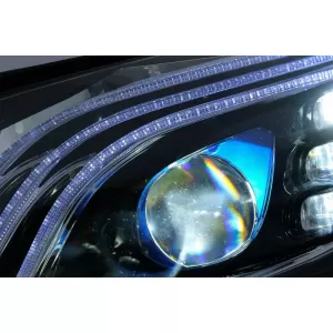 Headlights Set Suitable for Mercedes-Benz C-Class W205 14-20 Upgrade to Maybach Full LED DRL Black with Motor Carrier-image-6321972