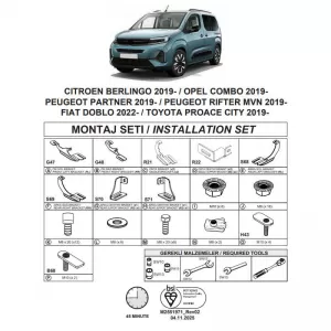 image-1-Side Step Brackets (Dma) suitable for Citroën Berlingo 2019- Mvn K9 / Fiat Doblo 2022- Mvn K9 / Opel Combo 2019- Mvn V / Peugeot Partner 2019- Mvn K9 / Rifter 2019- Mvn K9 / Toyota Proace City 2019- M