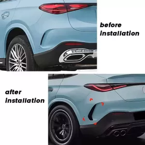 Rear Bumper Side Flaps / Vents Suitable for Mercedes-Benz GLC C254 2023+ Coupe With A Design Line Bumper Glossy Black 2 Pieces