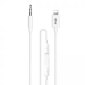Audio Cable Aux 3.5mm to Lightning White 1m suitable for Mobile Accessories 1 Piece-image-6322755