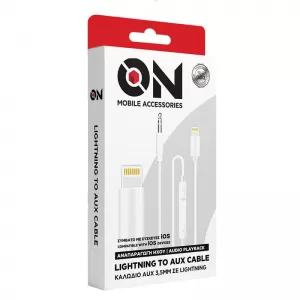 Audio Cable Aux 3.5mm to Lightning White 1m suitable for Mobile Accessories 1 Piece-image-6322756