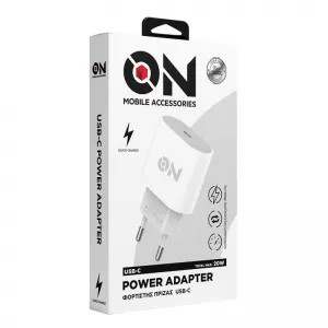 Power Adapter USB-C 20W White suitable for Mobile Accessories 1 Piece