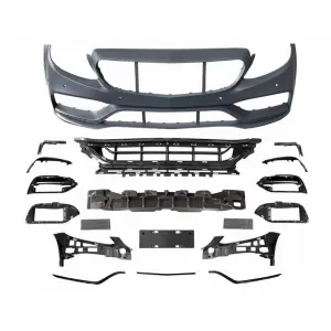 Front Bumper suitable for Mercedes-Benz C-Class W205 S205 A205 C205 Limousine T-Model Coupe Cabriolet 14-21 A Design C63s Facelift Look-image-6323943